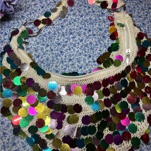 Colorful Sequin Crochet Bag